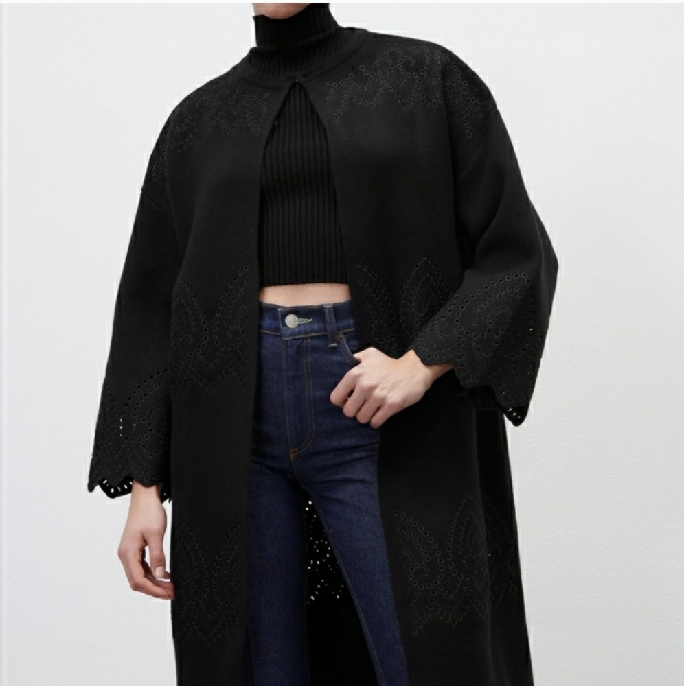 Zara eyelet detail knit coat - Picture 5 of 7